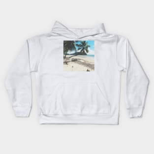 Palm Trees on a Tropical Island's Beach (Nosy Be, Madagascar) Kids Hoodie